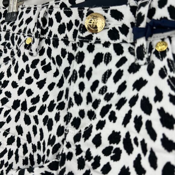 Juicy Couture (24) White Black Wild Cheetah Denim Micro Mini Shorts Cutoffs NWT - Picture 5 of 11